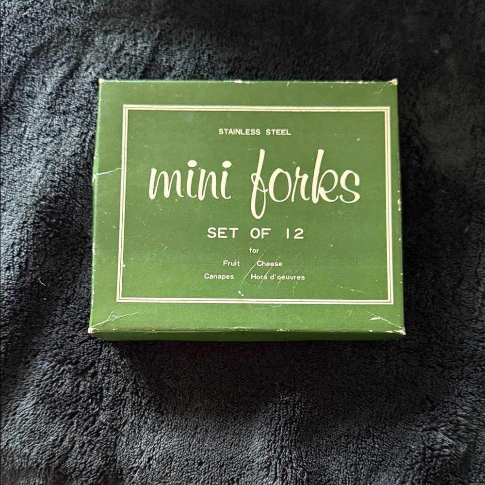 Green Mini Forks Set of 12